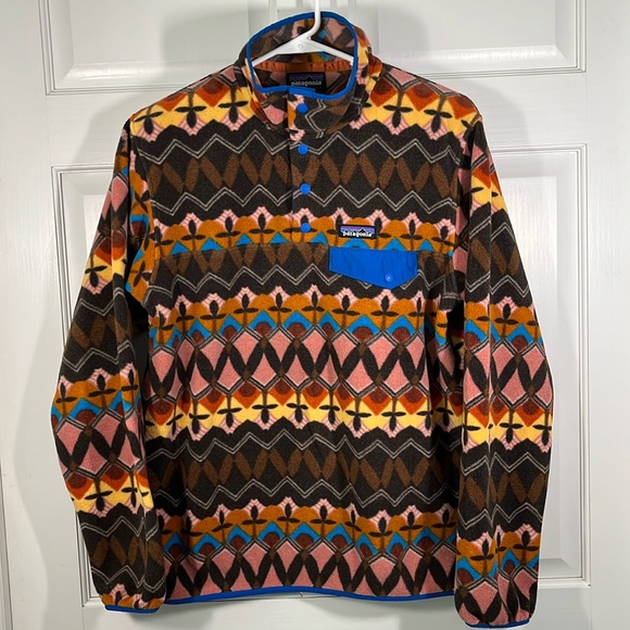 🔥Patagonia Synchilla FLEECE Snap-T Anthos Pink Women’s M Pullover Like New - Picture 3 of 15